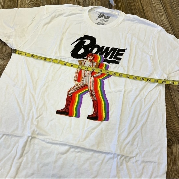 DAVID Bowie Pride White Short Sleeve Graphic Tee Rainbow 1X & XXL - Picture 5 of 8